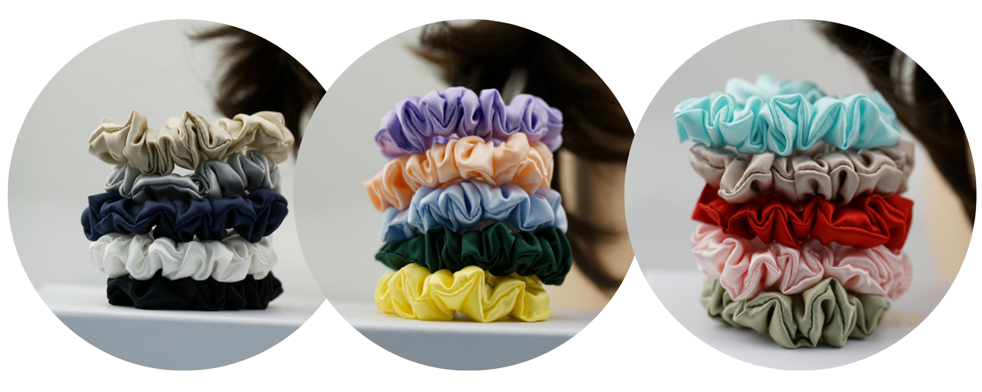 Classic Silk Scrunhies custom wholesale - custom brand logo low MOQ, 1 piece wholesale