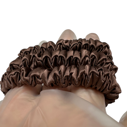 Sandalwood Brown Silk Scrunchie Skinny Wholesale丨Custom Brand