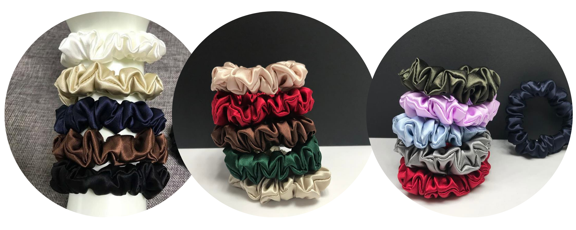 Classic Silk Scrunhies custom wholesale - custom brand logo low MOQ, 1 piece wholesale