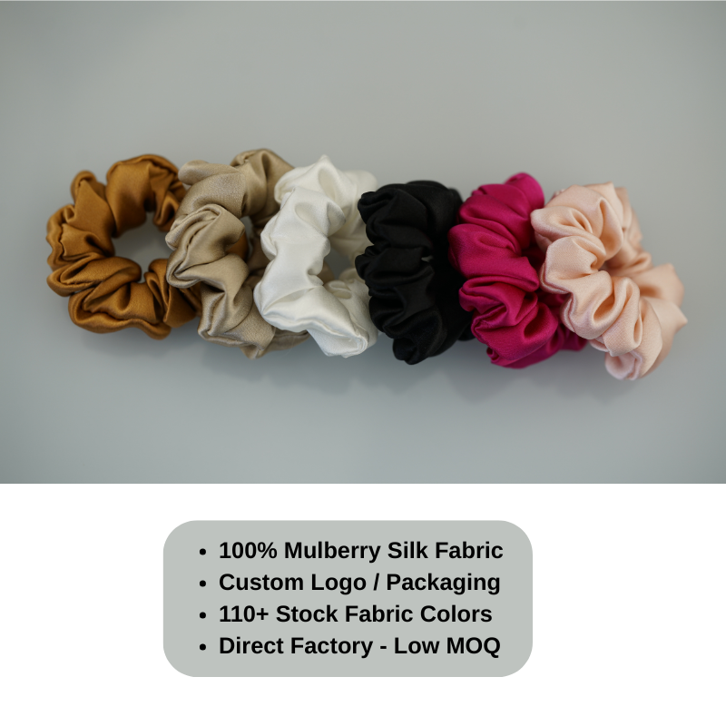 Custom Silk Scrunchie Tiny Classic丨Custom Brand & Bulk Wholesale