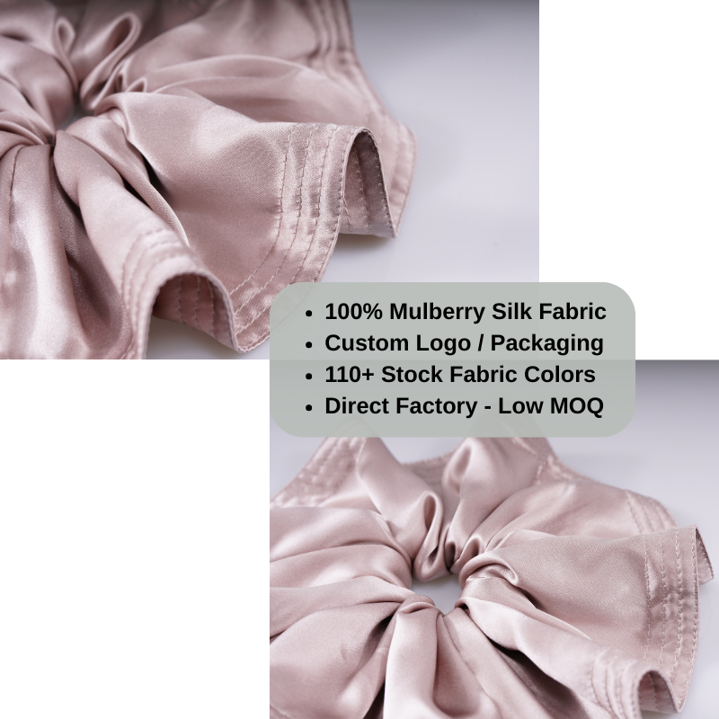 Custom Silk Scrunchie Jumbo丨Custom Brand & Bulk Wholesale