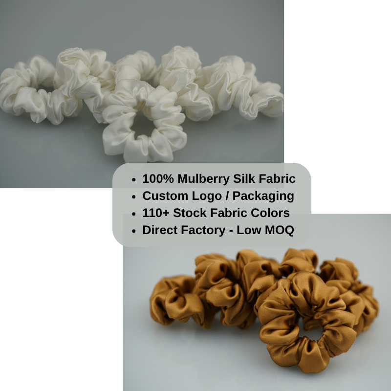 Custom Silk Scrunchie Tiny Classic丨Custom Brand & Bulk Wholesale