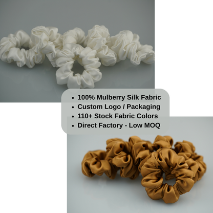 Custom Silk Scrunchie Tiny Classic丨Custom Brand & Bulk Wholesale