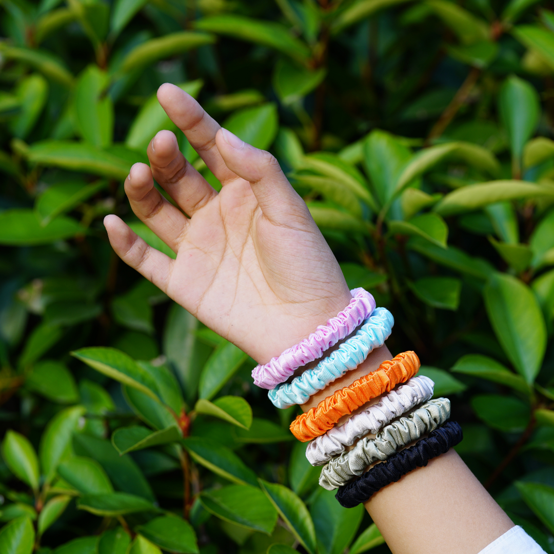 Mini Silk Scrunchies Wholesale - Mix Colors & Fixed Fee