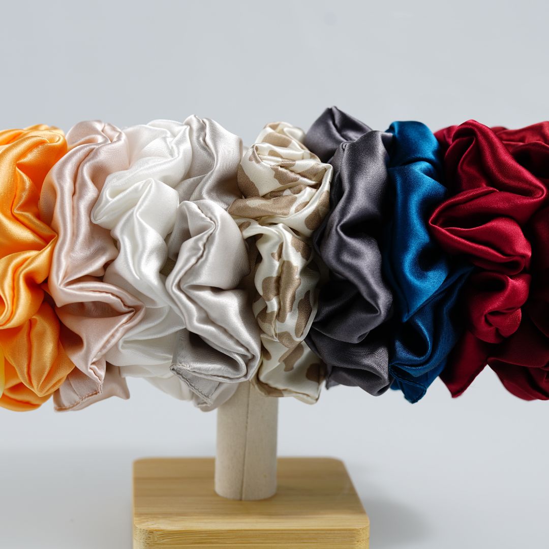 Large Silk Scrunchie Wholesale - Mix Colors & Fixed Fee