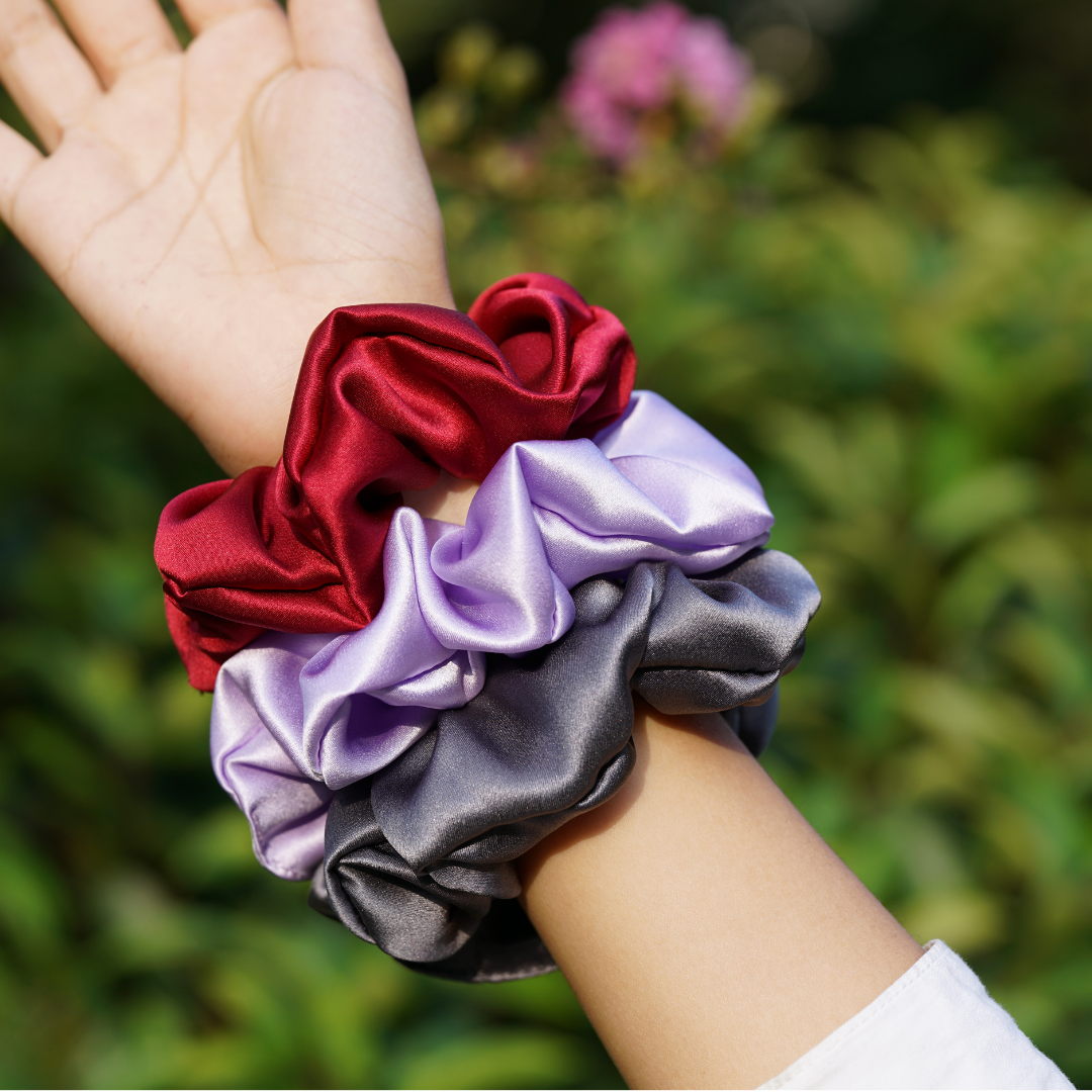 Large Silk Scrunchie Wholesale - Mix Colors & Fixed Fee