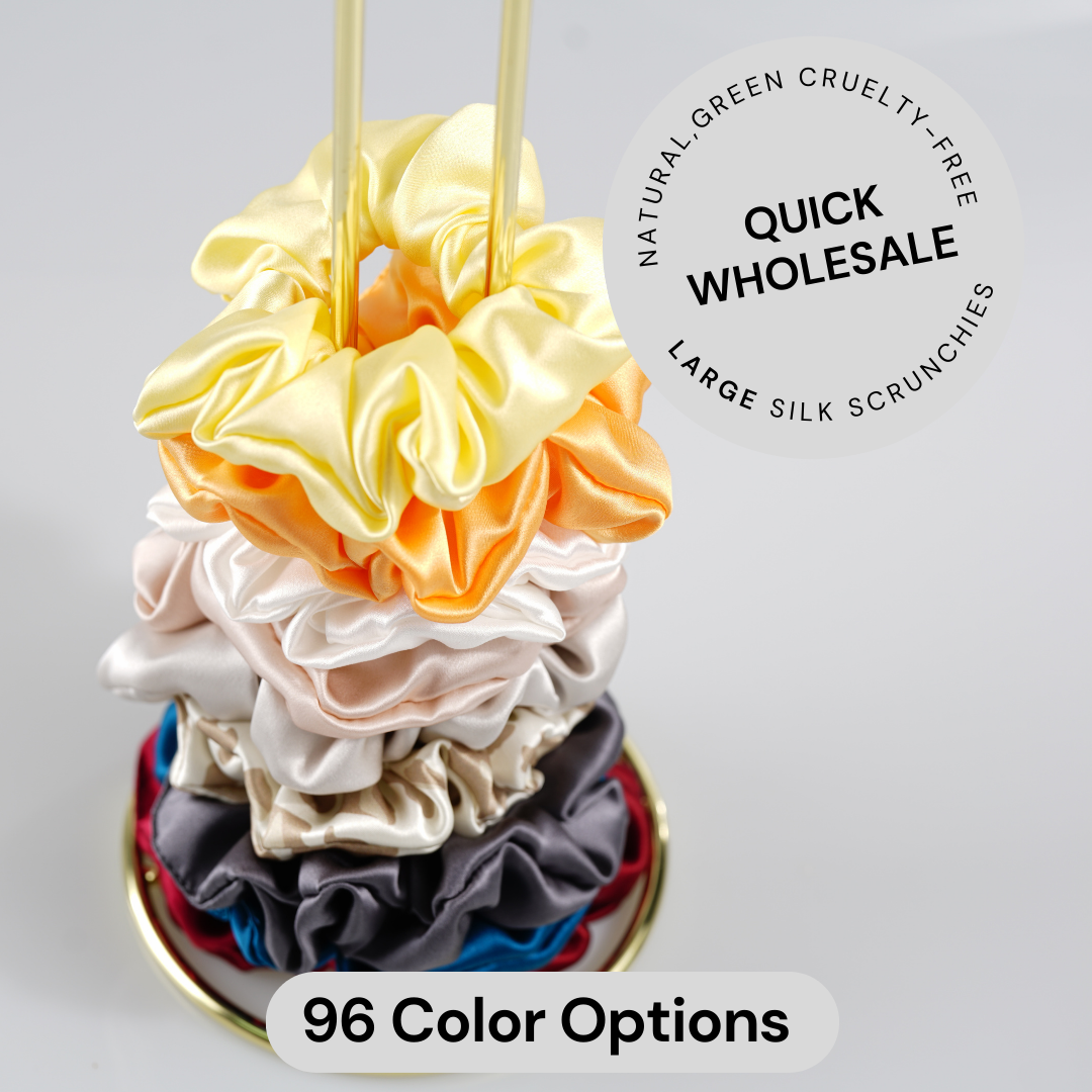 Large Silk Scrunchie Wholesale - Mix Colors & Fixed Fee