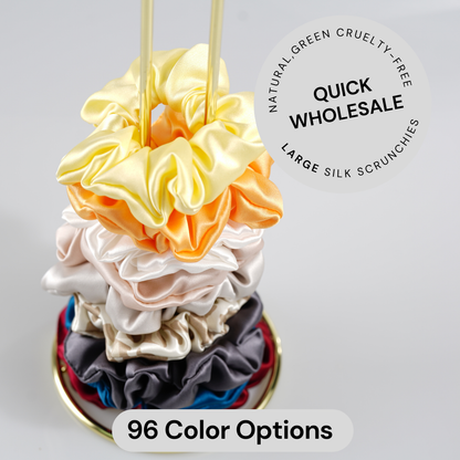 Large Silk Scrunchie Wholesale - Mix Colors & Fixed Fee