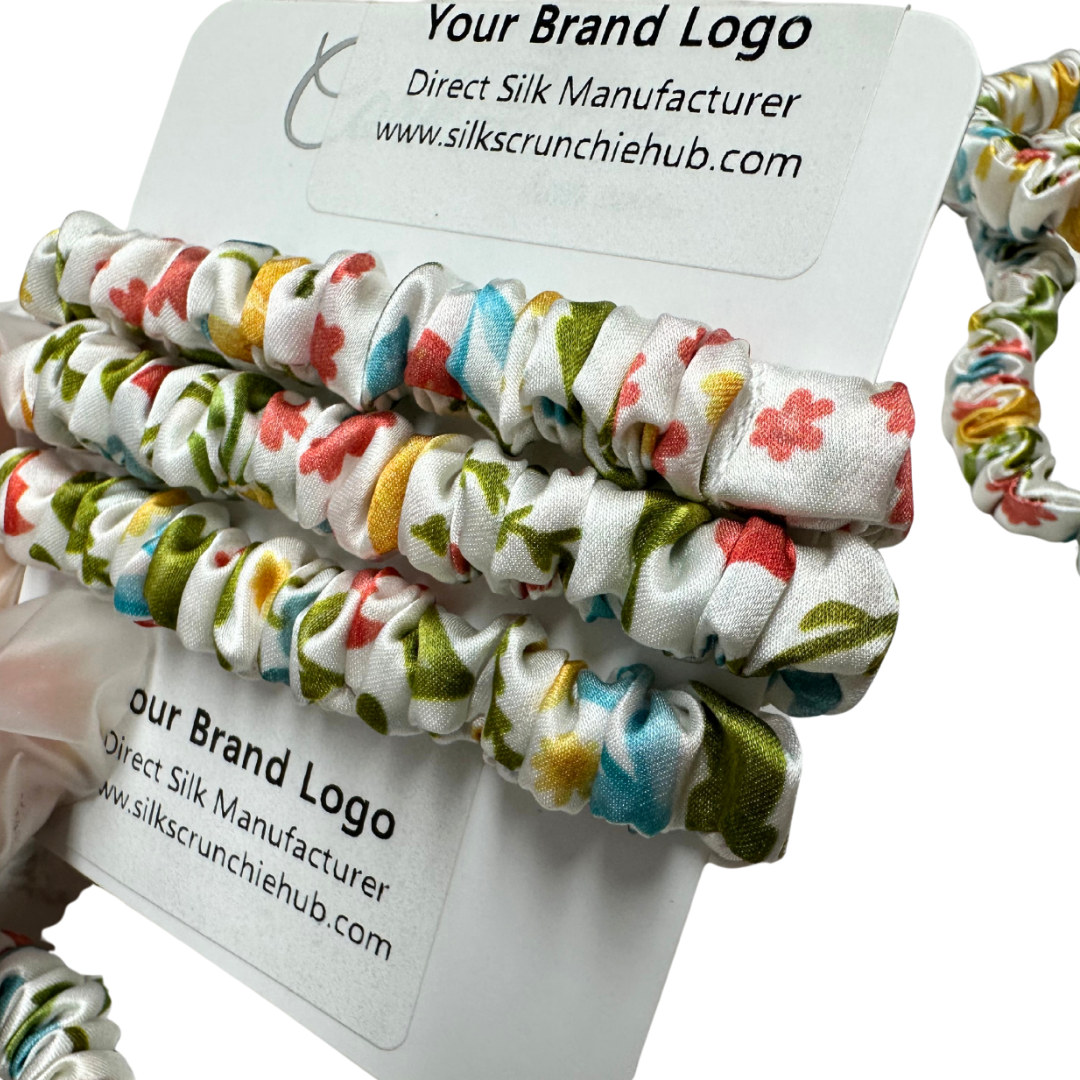 Summer Garden Silk Scrunchie Skinny Wholesale