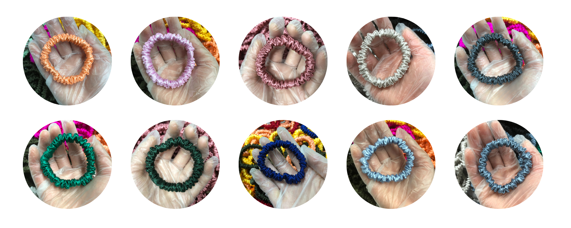 small silk hair ties custom wholesale, custom brand low MOQ, 1 piece wholesale