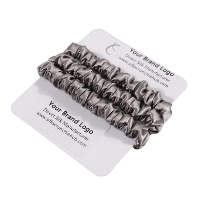 Private Label Smoke Grey Silk Scrunchie