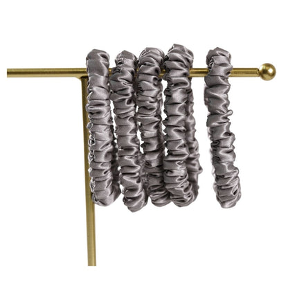 Smoke Grey Silk Scrunchie Fabric Texture