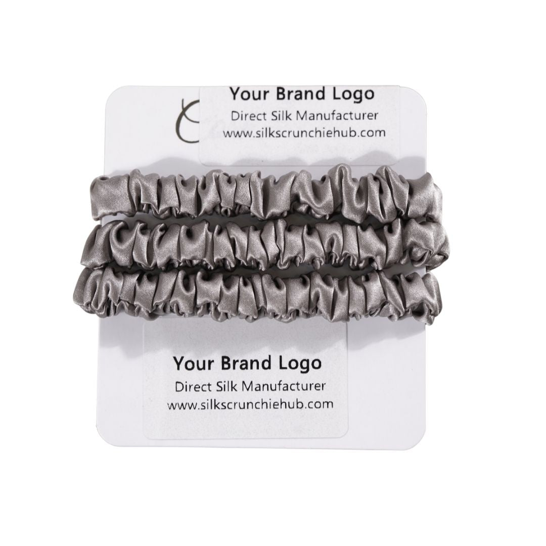 Wholesale Smoke Grey Silk Scrunchie