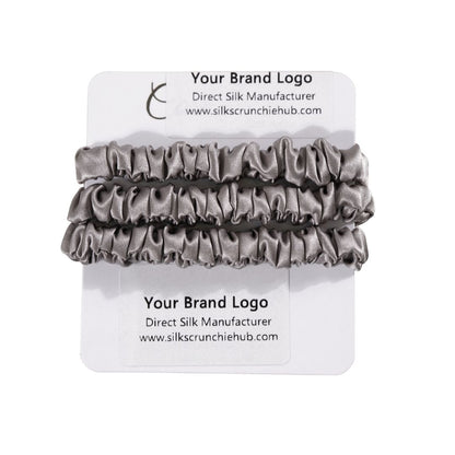 Wholesale Smoke Grey Silk Scrunchie