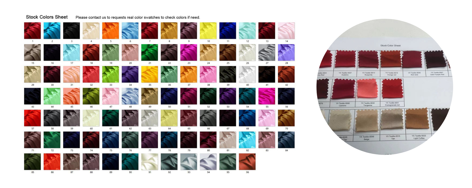 Silk Scrunchie Stock Fabric Color Sheet