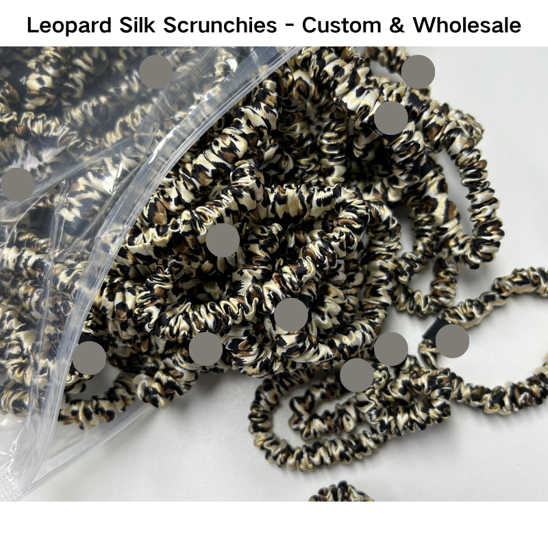 Leopard Silk Scrunchie Skinny - Custom & Wholesale
