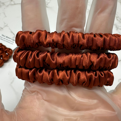 Bright-Orange-Red Silk Scrunchie Skinny丨Custom & Wholesale