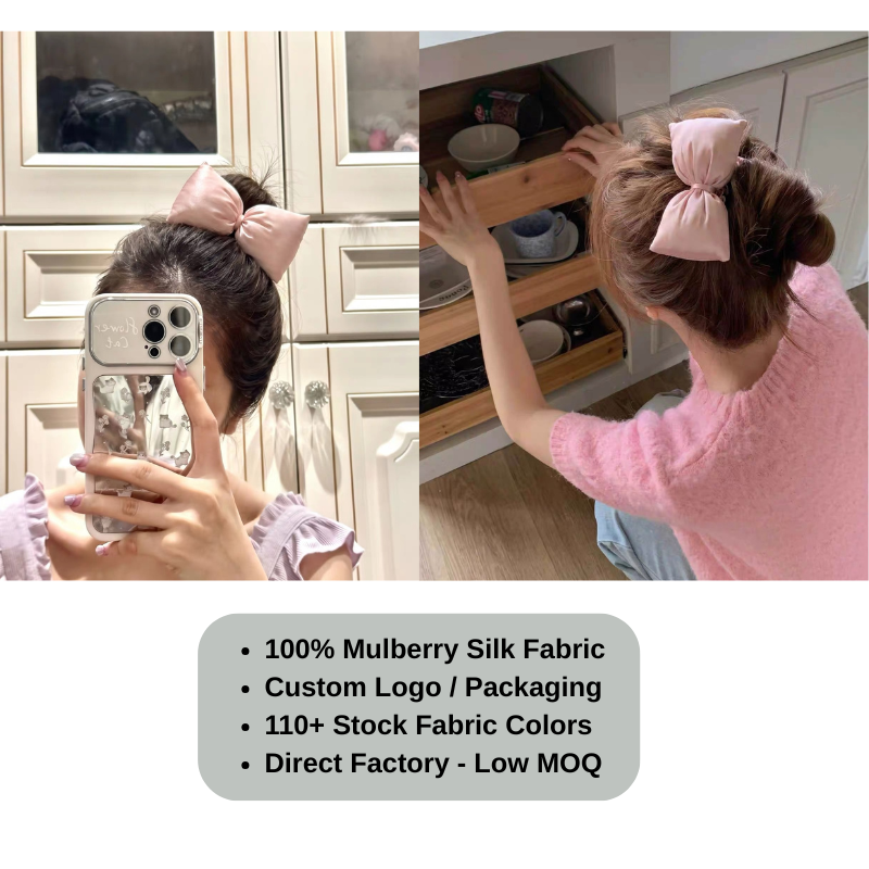 Custom Mini Silk Scrunchie with Bow