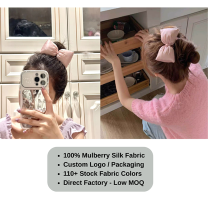 Custom Mini Silk Scrunchie with Bow