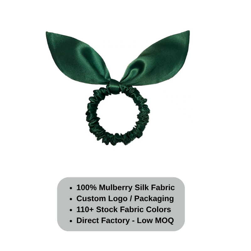 Custom Bunny Silk Scrunchie丨Custom Brand & Bulk Wholesale