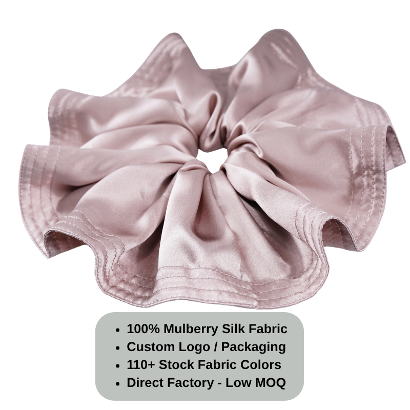 Custom Silk Scrunchie Jumbo丨Custom Brand & Bulk Wholesale