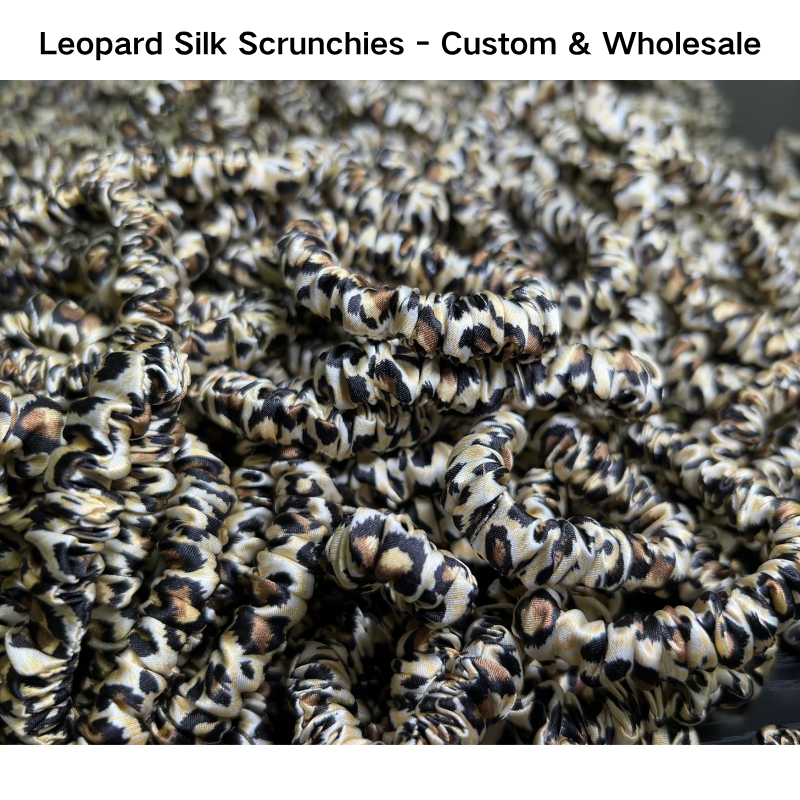 Leopard Silk Scrunchie Skinny - Custom & Wholesale