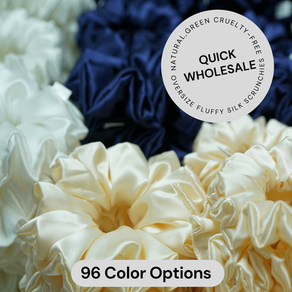 Fluffy Oversize Silk Scrunchie Wholesale - Mix Colors & Fixed Fee