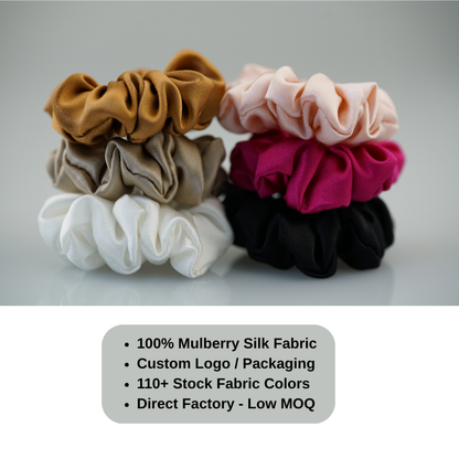 Custom Silk Scrunchie Tiny Classic丨Custom Brand & Bulk Wholesale