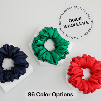 Fluffy Large Silk Scrunchie Wholesale - Mix Colors & Fixed Fee