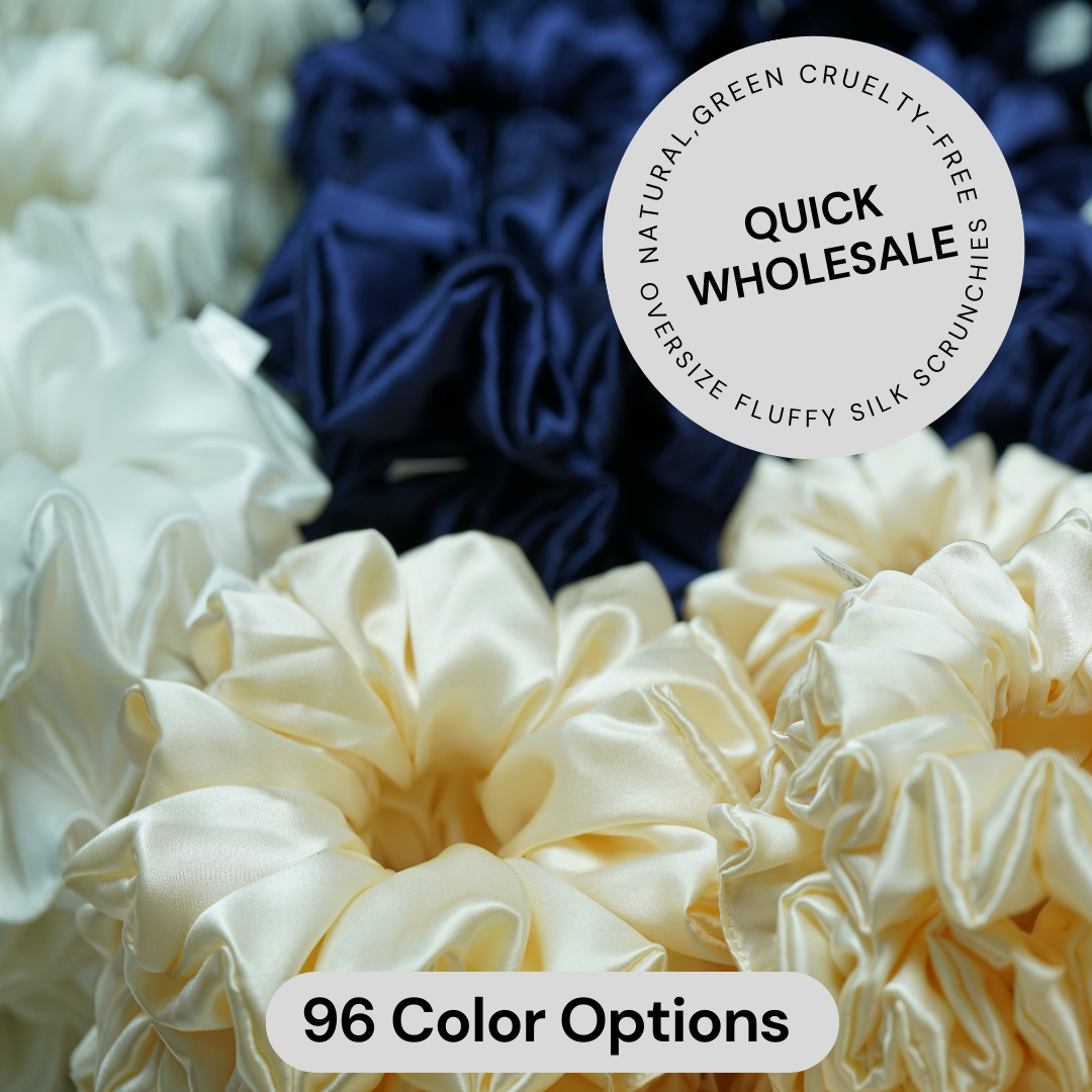 Fluffy Oversize Silk Scrunchie Wholesale - Mix Colors & Fixed Fee